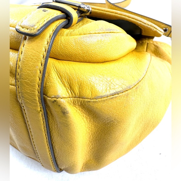 COACH Madison Annabelle 21223 Yellow Leather Small Crossbody Bag Belted Rare - Picture 14 of 14